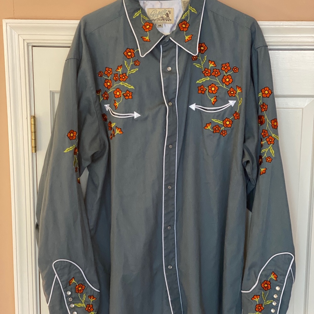 Roper embroidered western shirt (long sleeves)